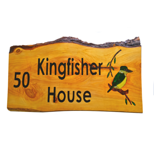 Macrocarpa 'Kingfisher House' Sign